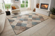 Hanse Home terrain bakke cream multi Blue, Multicoloured, Cream Living Room Moroccan Rug.