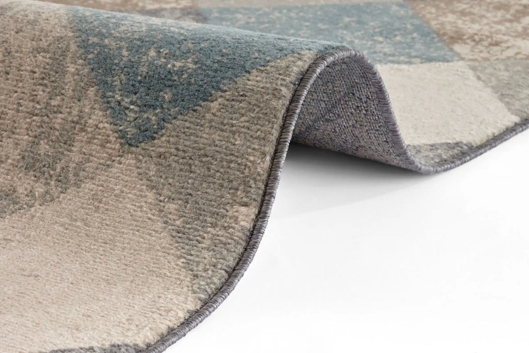 Hanse Home terrain bakke cream multi Blue, Multicoloured, Cream Living Room Moroccan Rug.
