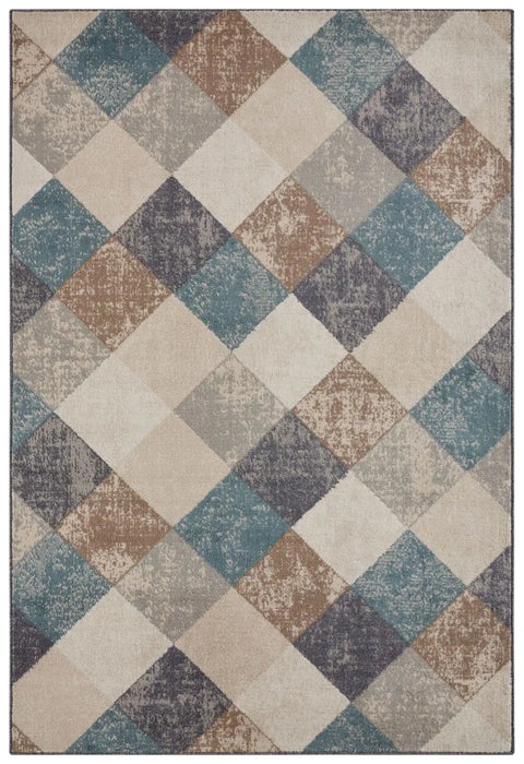 Hanse Home terrain bakke cream multi Blue, Multicoloured, Cream Living Room Moroccan Rug.