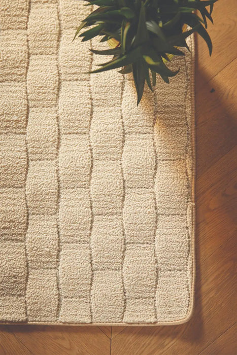 Origins sculptured washable basket weave ivory Ivory Living Room Striped Rug.