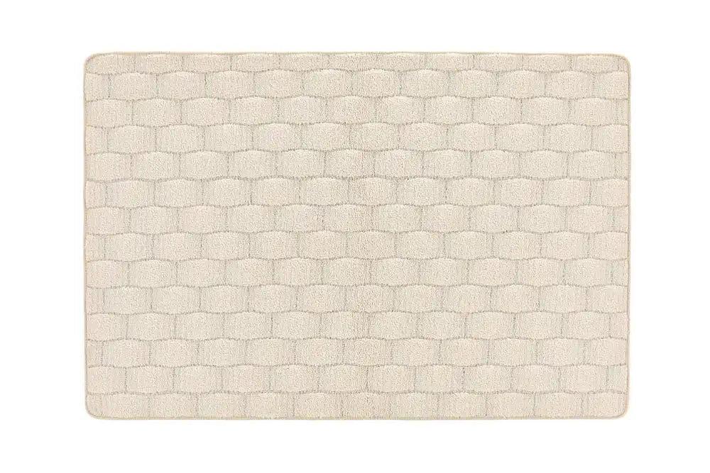 Origins sculptured washable basket weave ivory Ivory Living Room Striped Rug.