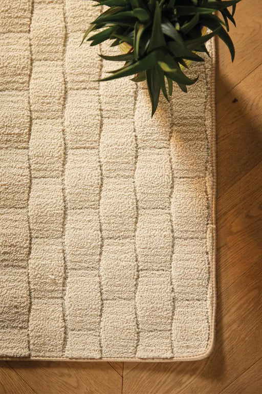 Origins sculptured washable basket weave ivory Ivory Living Room Striped Rug.