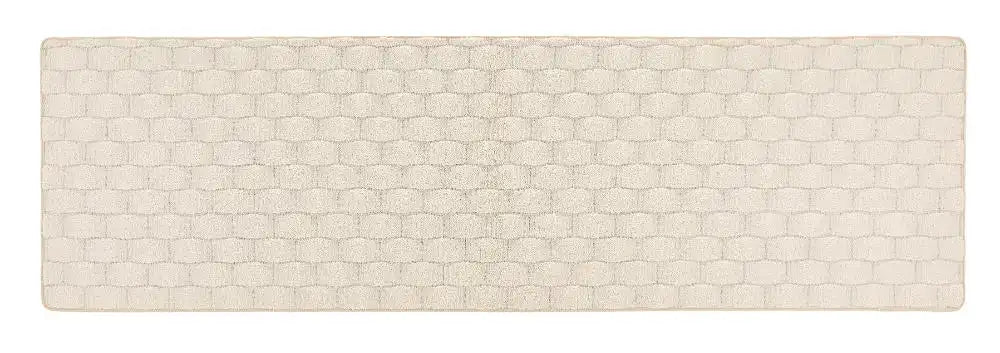 Origins sculptured washable basket weave ivory Ivory Living Room Striped Rug.