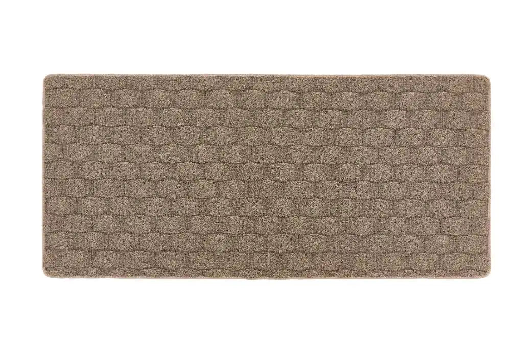 Origins sculptured washable basket weave mink Brown Living Room Striped Rug.