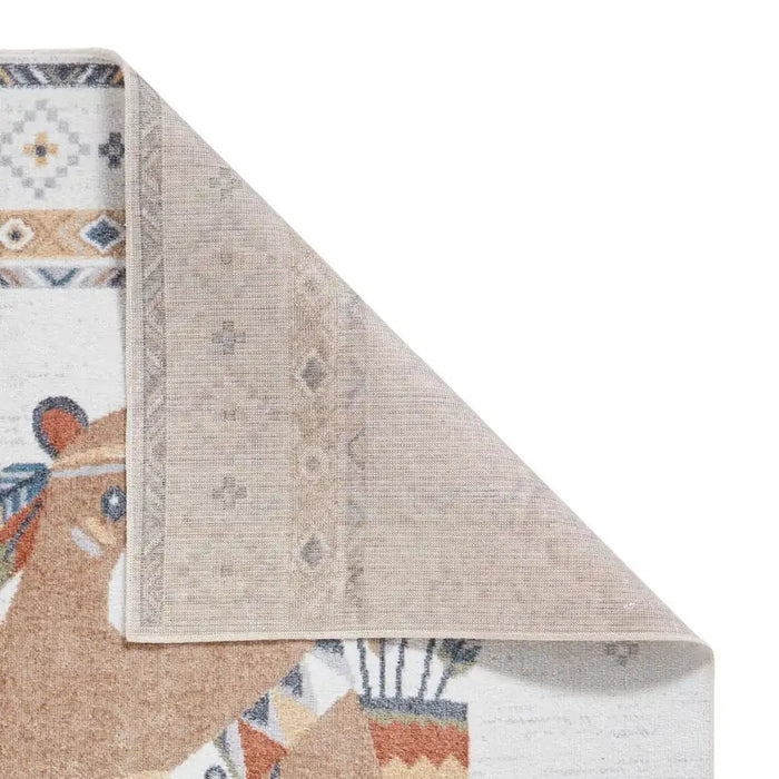 Think Rugs vida washable bear Ivory Bedroom  Washable Rug.