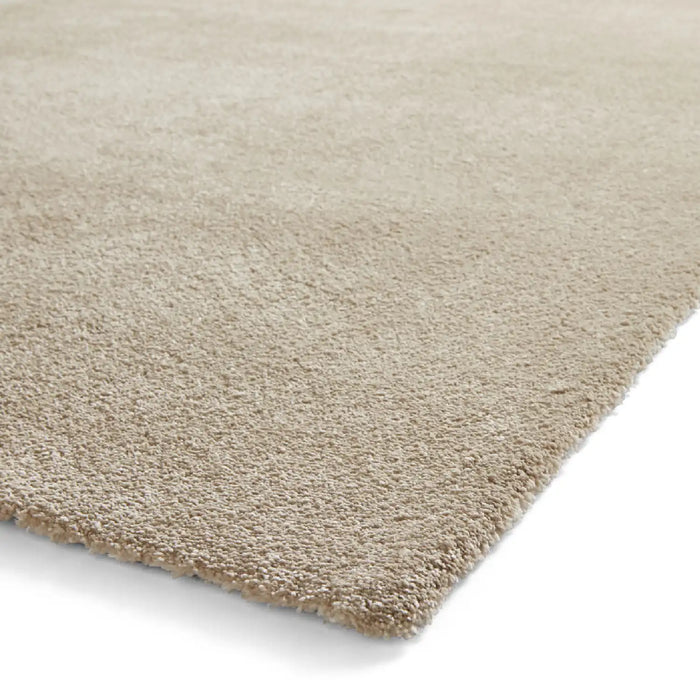 Think Rugs cove beige Beige Living Room Shaggy Rug.