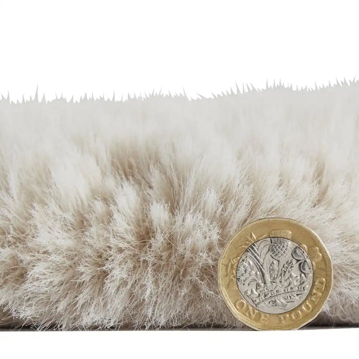 Think Rugs super teddy sheepskin beige Beige Living Room Shaggy Rug.