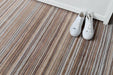 Origins fine stripe beige Beige Living Room Wool Rug.