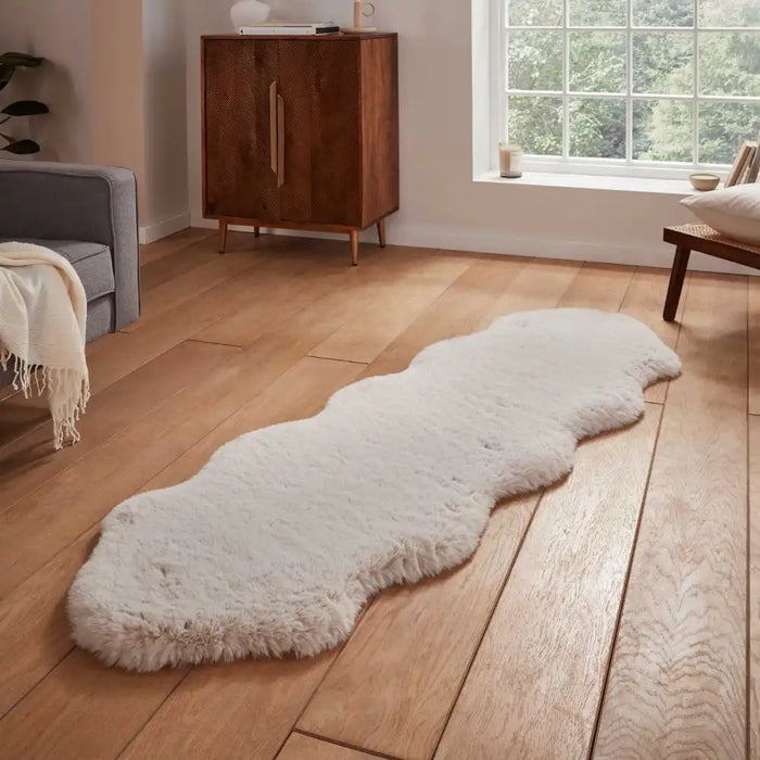 Think Rugs super teddy sheepskin beige Beige Living Room Shaggy Rug.