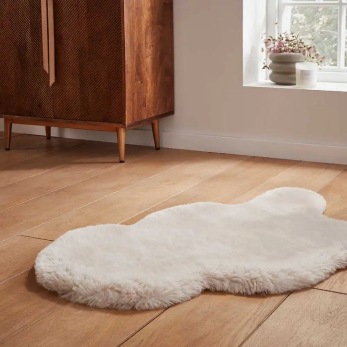 Think Rugs super teddy sheepskin beige Beige Living Room Shaggy Rug.