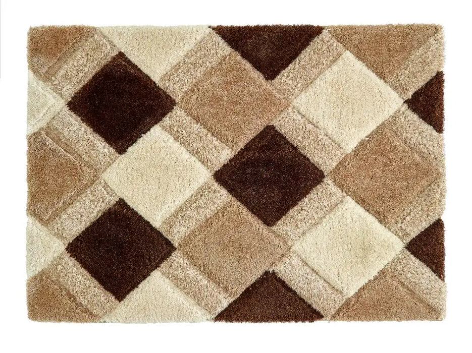 3D Geo Shaggy Beige Beige Rug — RugsDirect Online