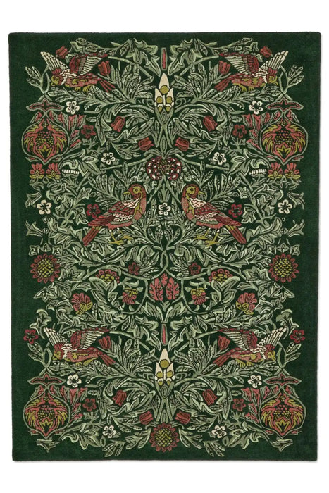 Morris & Co morris and co bird tump green 128307 Green Living Room Wool Rug.