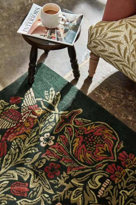 Morris & Co morris and co bird tump green 128307 Green Living Room Wool Rug.