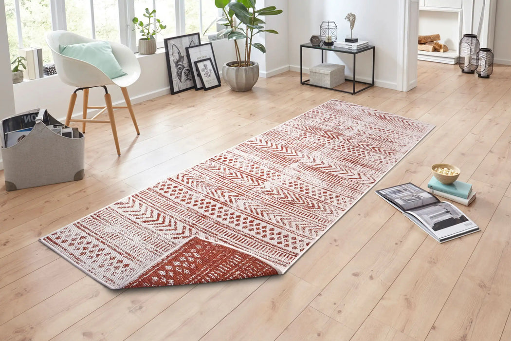 NorthRugs twin supreme biri cayenne Orange Living Room Striped Rug.