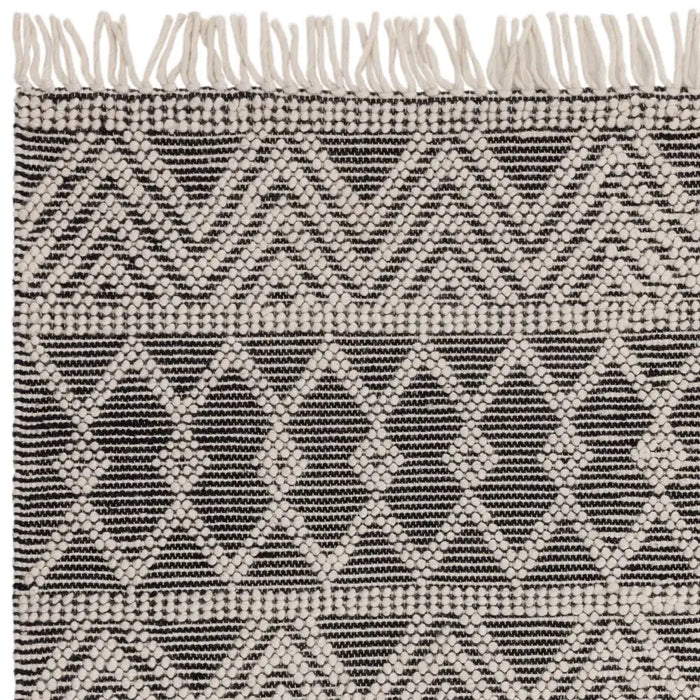 Asiatic asra black Grey, Black Living Room Wool Rug.