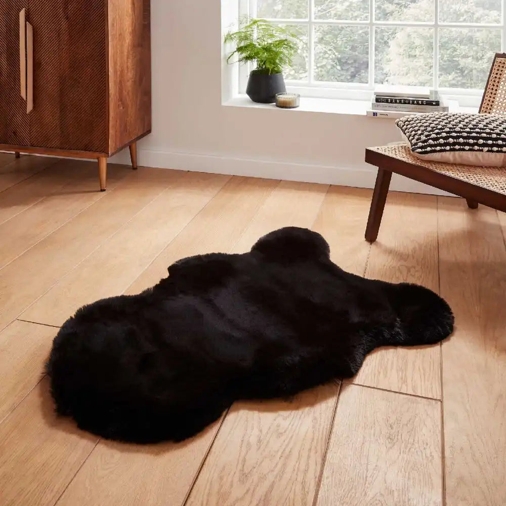 Super Teddy Sheepskin Black Rugs - Buy Black Rugs Online from Rugs ...