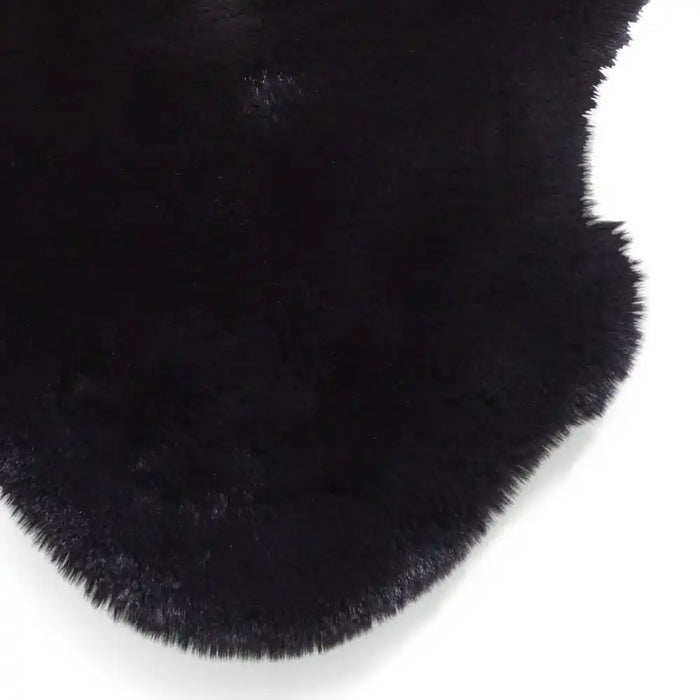 Think Rugs super teddy sheepskin black Black Living Room Shaggy Rug.