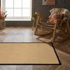 Esselle urmston sisal jute tiger eye black border Beige Living Room Natural Fibre Rug.