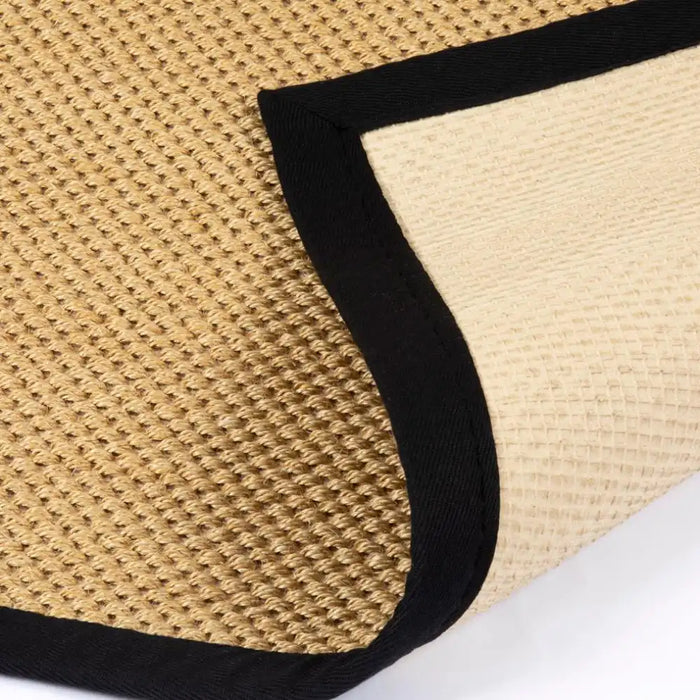Esselle urmston sisal jute tiger eye black border Beige Living Room Natural Fibre Rug.