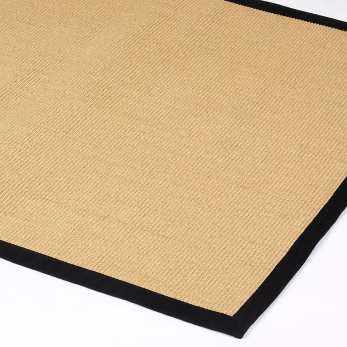 Esselle swinton sisal jute boucle black border Beige Living Room Natural Fibre Rug.