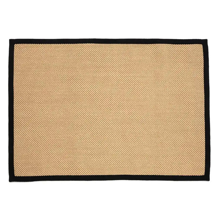 Esselle urmston sisal jute tiger eye black border Beige Living Room Natural Fibre Rug.