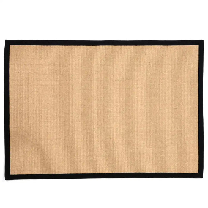 Esselle swinton sisal jute boucle black border Beige Living Room Natural Fibre Rug.