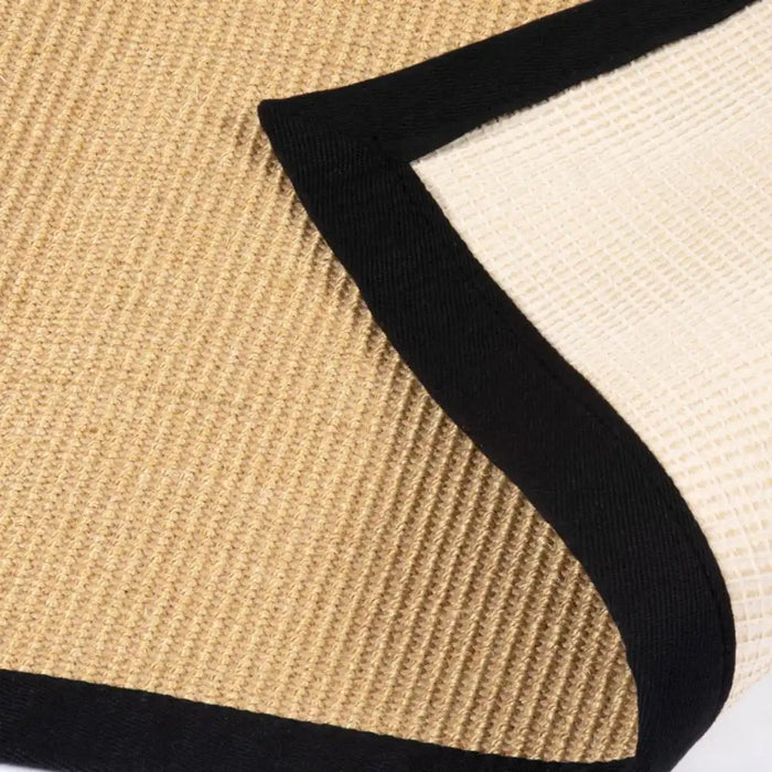 Esselle swinton sisal jute boucle black border Beige Living Room Natural Fibre Rug.
