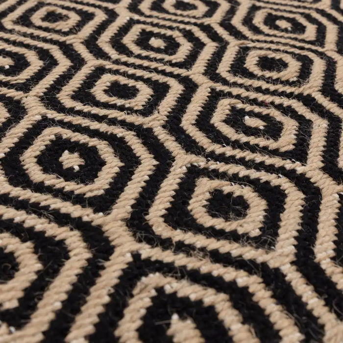 Asiatic global black mosaic Black Living Room Natural Fibre Rug.