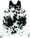 Likewise Matting faux hide black white Black, Cream Living Room  Rug.