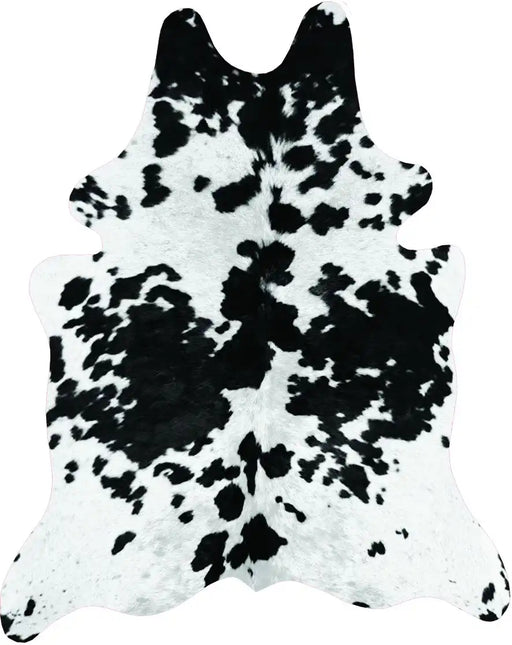 Likewise Matting faux hide black white Black, Cream Living Room  Rug.