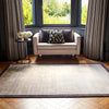 Asiatic blade border blade border putty charcoal 10 Grey, Ivory Living Room  Rug.