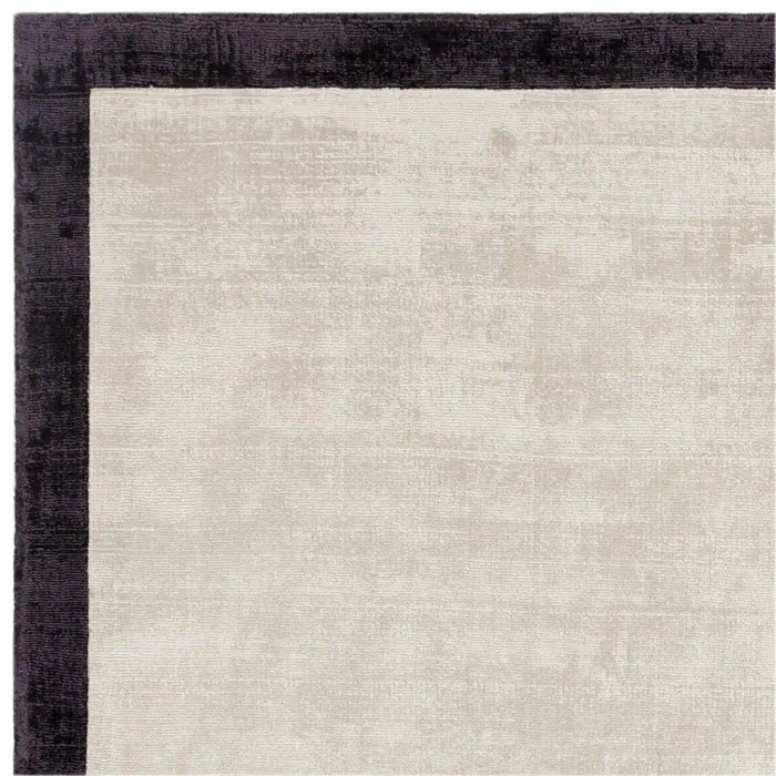 Asiatic blade border blade border putty charcoal 10 Grey, Ivory Living Room  Rug.