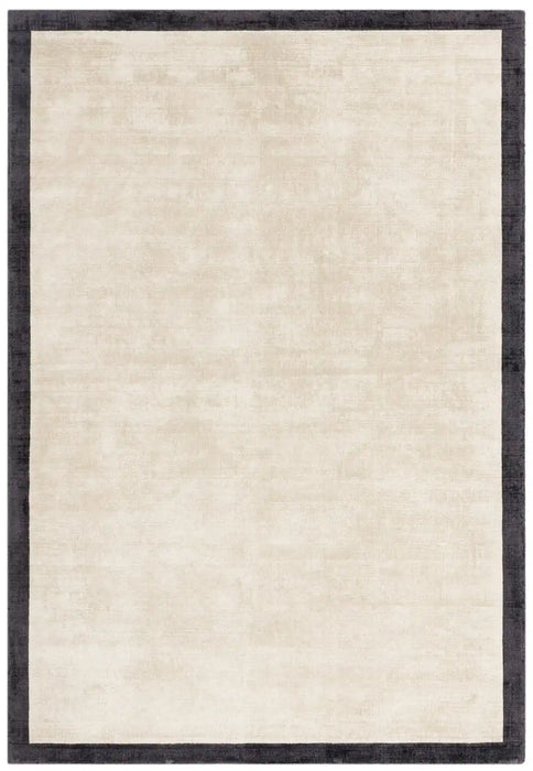 Asiatic blade border blade border putty charcoal 10 Grey, Ivory Living Room  Rug.