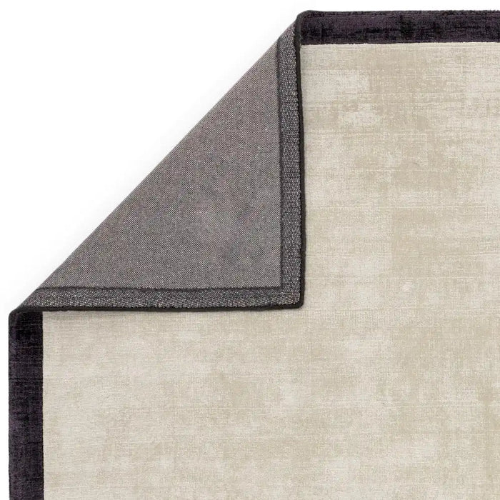 Asiatic blade border blade border putty charcoal 10 Grey, Ivory Living Room  Rug.