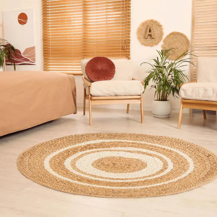 Esselle altrincham reverseable bleached jute Beige Living Room Natural Fibre Rug.