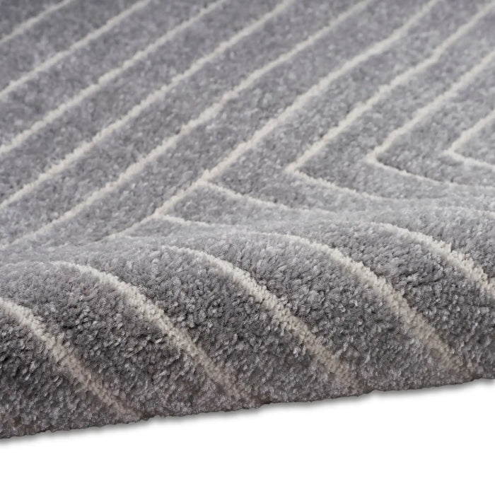 Calvin Klein ck023 balance bln01 grey ivory Grey Living Room Geometric Rug.
