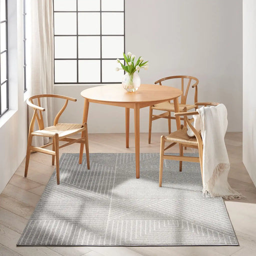 Calvin Klein ck023 balance bln01 grey ivory Grey Living Room Geometric Rug.