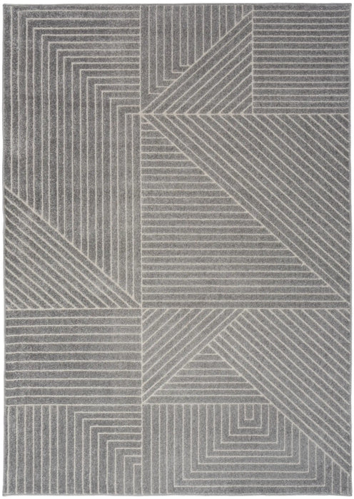 Calvin Klein ck023 balance bln01 grey ivory Grey Living Room Geometric Rug.