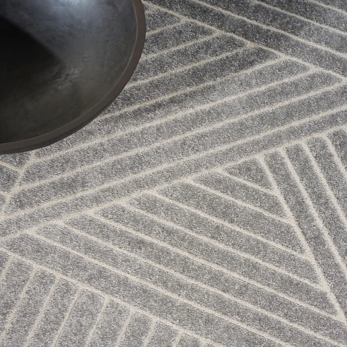 Calvin Klein ck023 balance bln01 grey ivory Grey Living Room Geometric Rug.