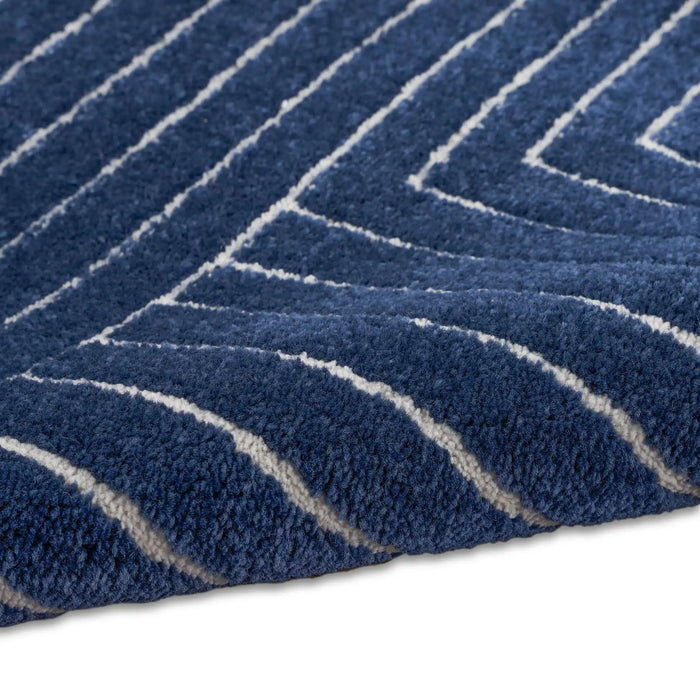 Calvin Klein ck023 balance bln01 navy ivory Blue, Navy Living Room Geometric Rug.
