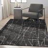 Calvin Klein ck023 balance bln02 black ivory Black Living Room Geometric Rug.