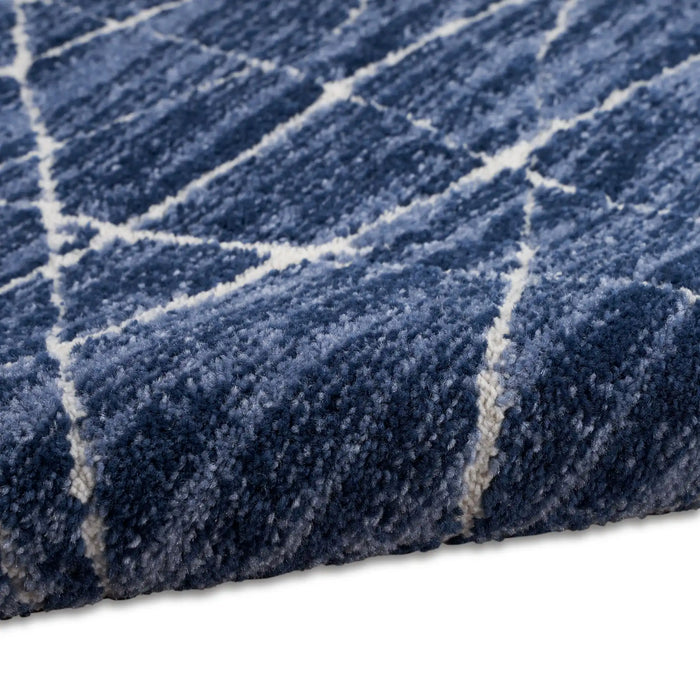 Calvin Klein ck023 balance bln02 blue ivory Blue Living Room Geometric Rug.