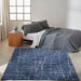 Calvin Klein ck023 balance bln02 blue ivory Blue Living Room Geometric Rug.