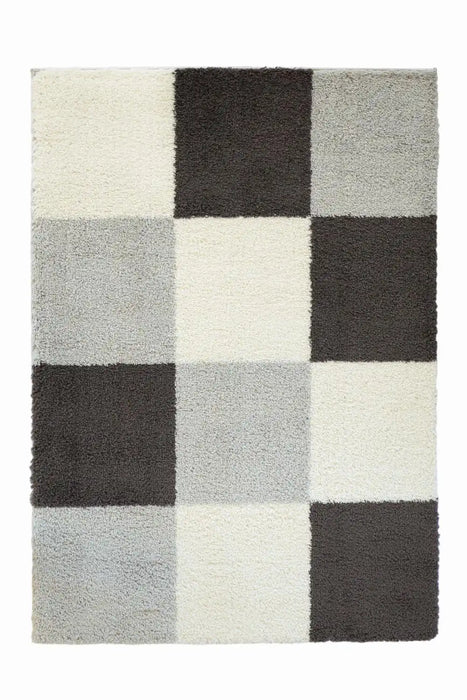 Homemaker snug melrose blocks grey Grey Living Room Geometric Rug.