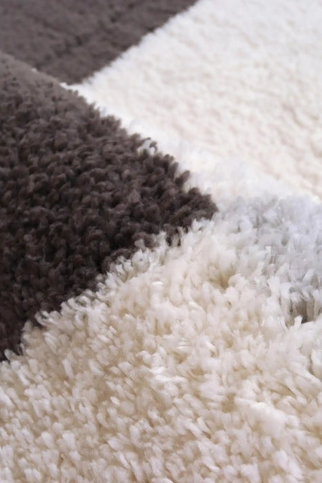 Homemaker snug melrose blocks grey Grey Living Room Geometric Rug.