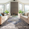 Asiatic sovereign blue medallion 07 Blue, Grey Living Room Flat Weave Rug.