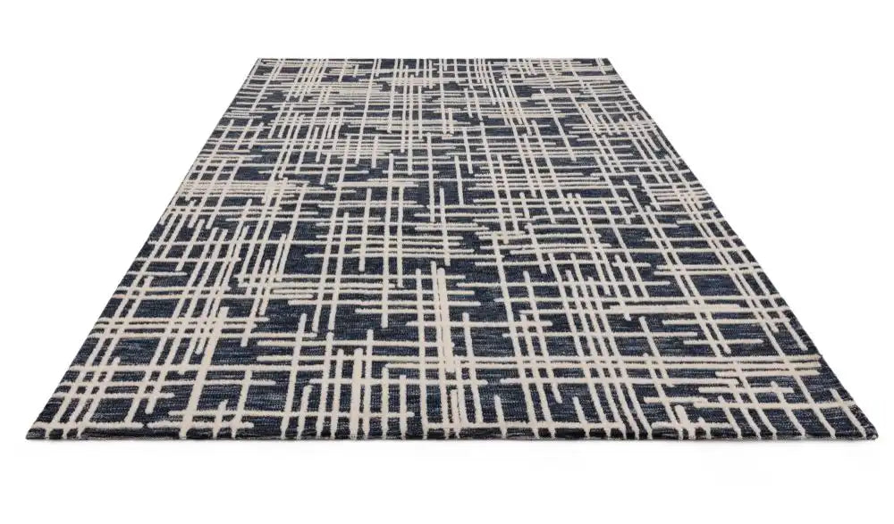 Asiatic mason blueprint Blue Living Room Geometric Rug.