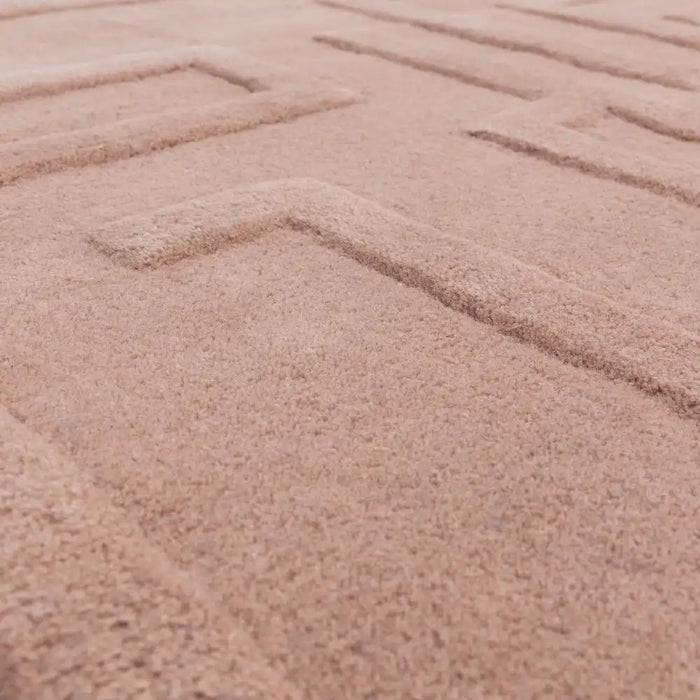 Asiatic maze asiatic blush Pink Living Room Wool Rug.