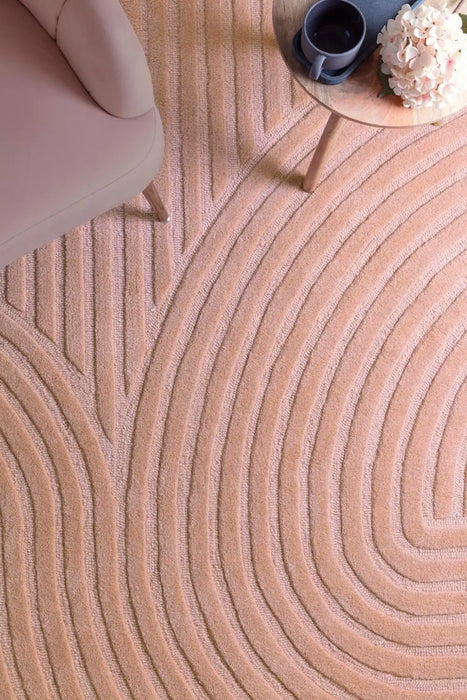 Asiatic hague blush Pink Living Room Wool Rug.