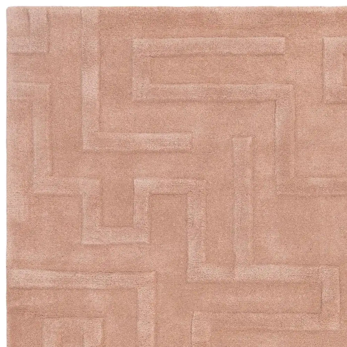 Asiatic maze asiatic blush Pink Living Room Wool Rug.
